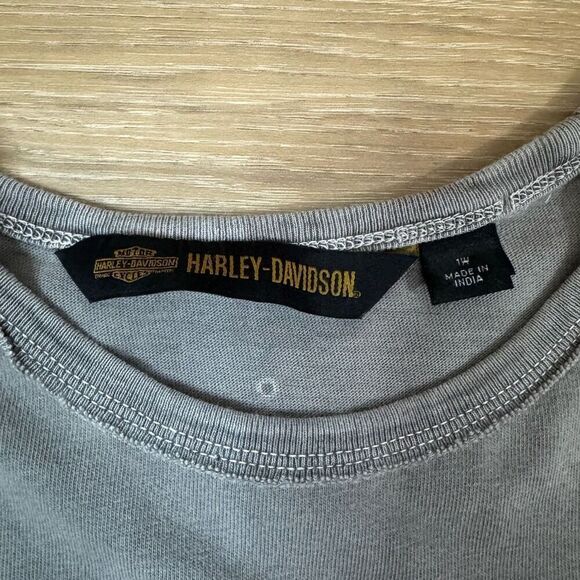 Vintage Harley Davidson Women's Plus 1W Embroidered Eagle Applique Tee Studded - Picture 2 of 9